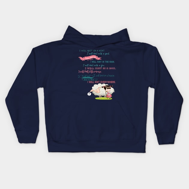 I will knit everywhere Kids Hoodie by papillon